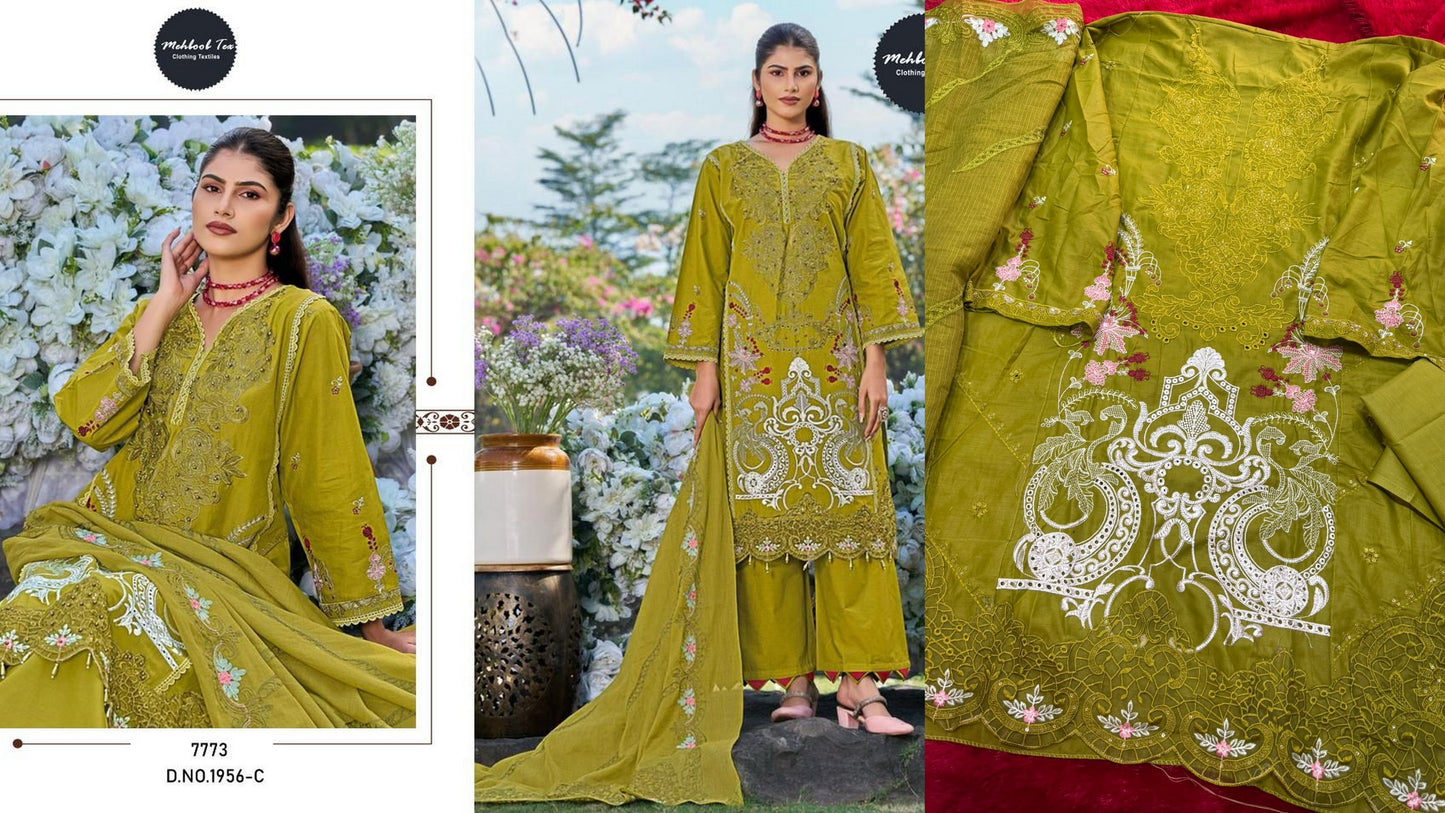 1956-B Mehboob Tex Pure Cotton Pakistani Salwar Suits