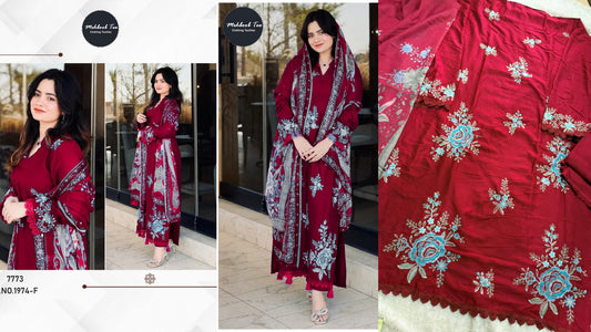 1974-F Mehboob Tex Viscose Rayon Pakistani Salwar Suits
