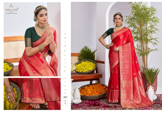 2001 Glamour Trikaashi Nv Satin Sarees