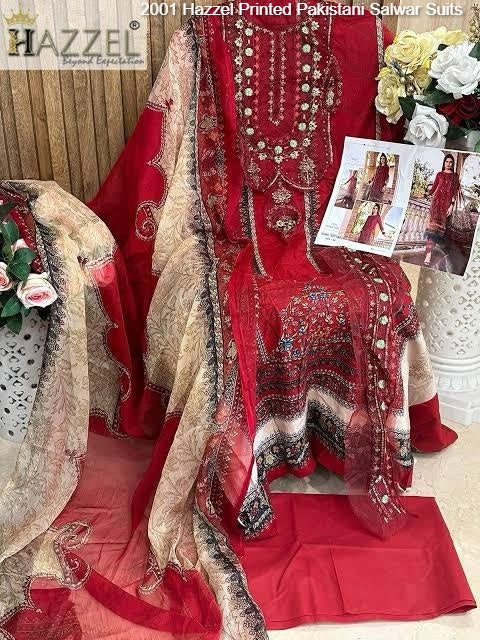 2001 Hazzel Printed Pakistani Salwar Suits