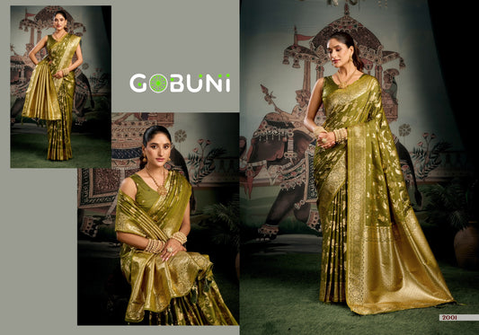 2001 Sanskruti Gobuni Soft Silk Sarees