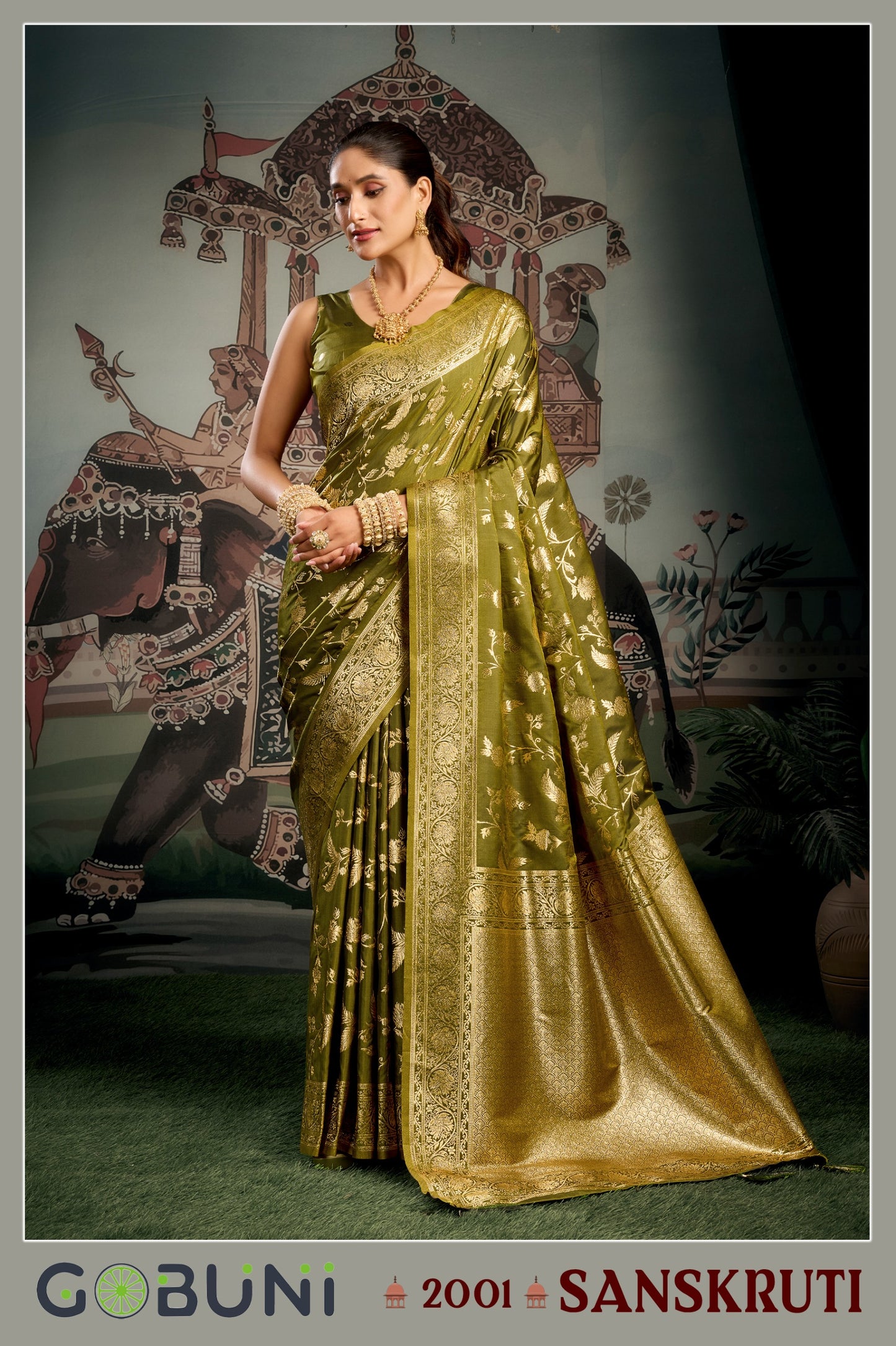 2001 Sanskruti Gobuni Soft Silk Sarees