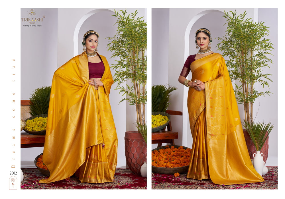 2002 Glamour Trikaashi Nv Satin Sarees