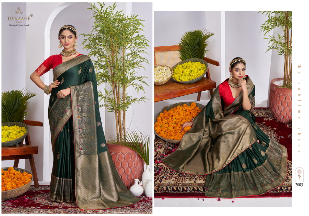 2003 Glamour Trikaashi Nv Satin Sarees