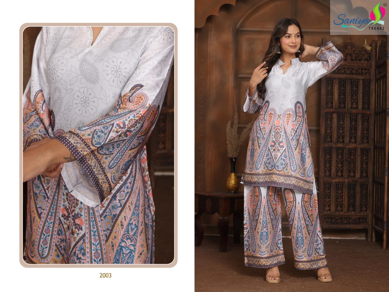 2003 Turkish Print Saniya Trendz Modal Satin Co Ord Set