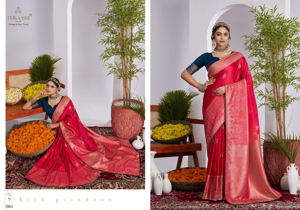 2004 Glamour Trikaashi Nv Satin Sarees
