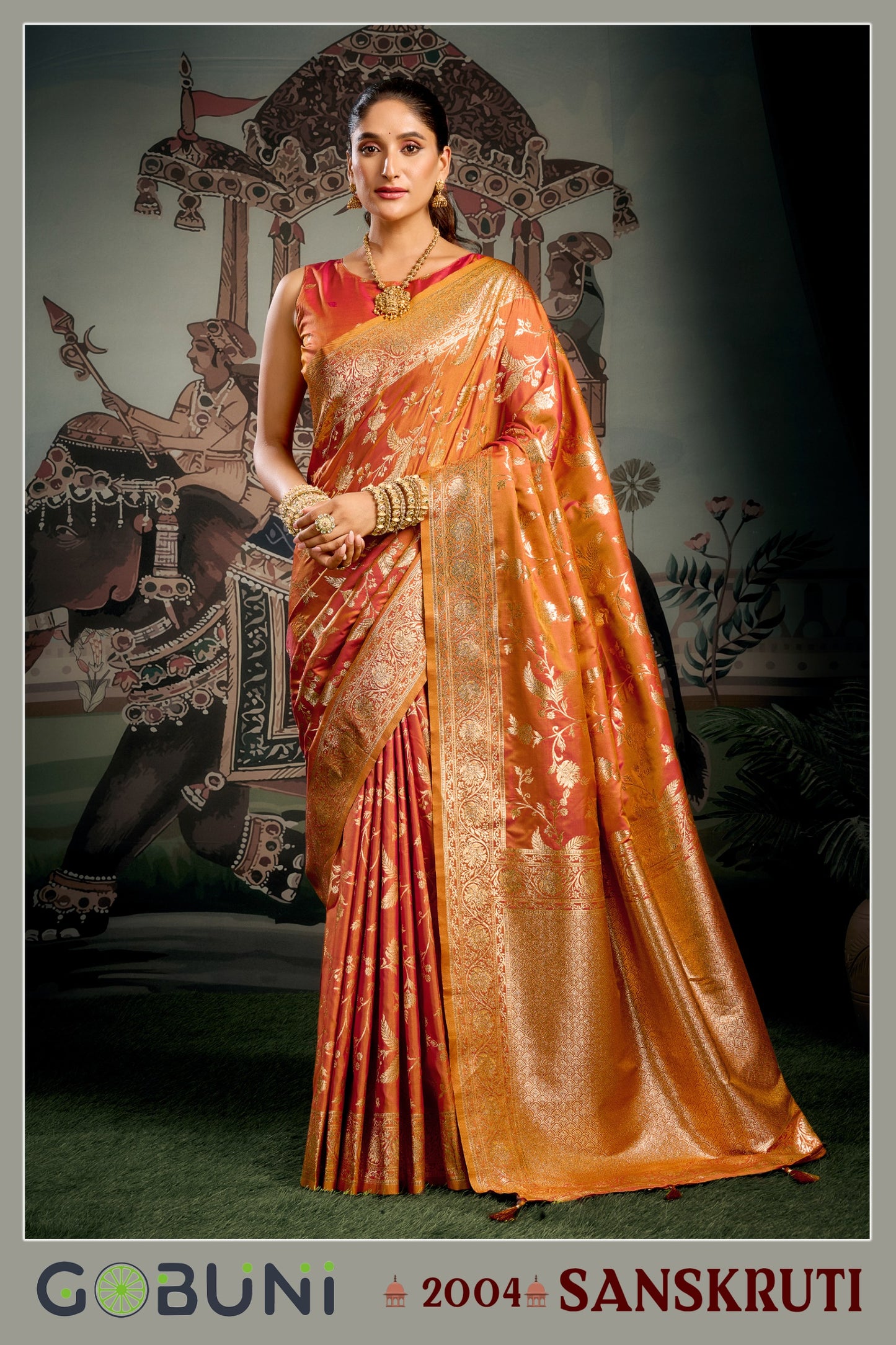 2004 Sanskruti Gobuni Soft Silk Sarees