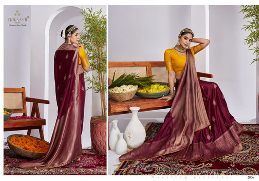 2006 Glamour Trikaashi Nv Satin Sarees