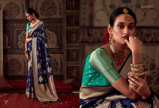 1488 Roopkala Sunehri Sarees