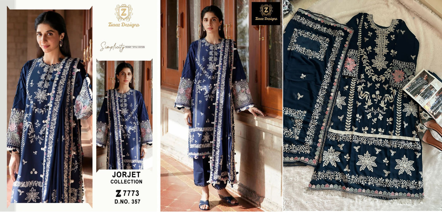 357Blue Ziaaz Designs Pakistani Salwar Suits