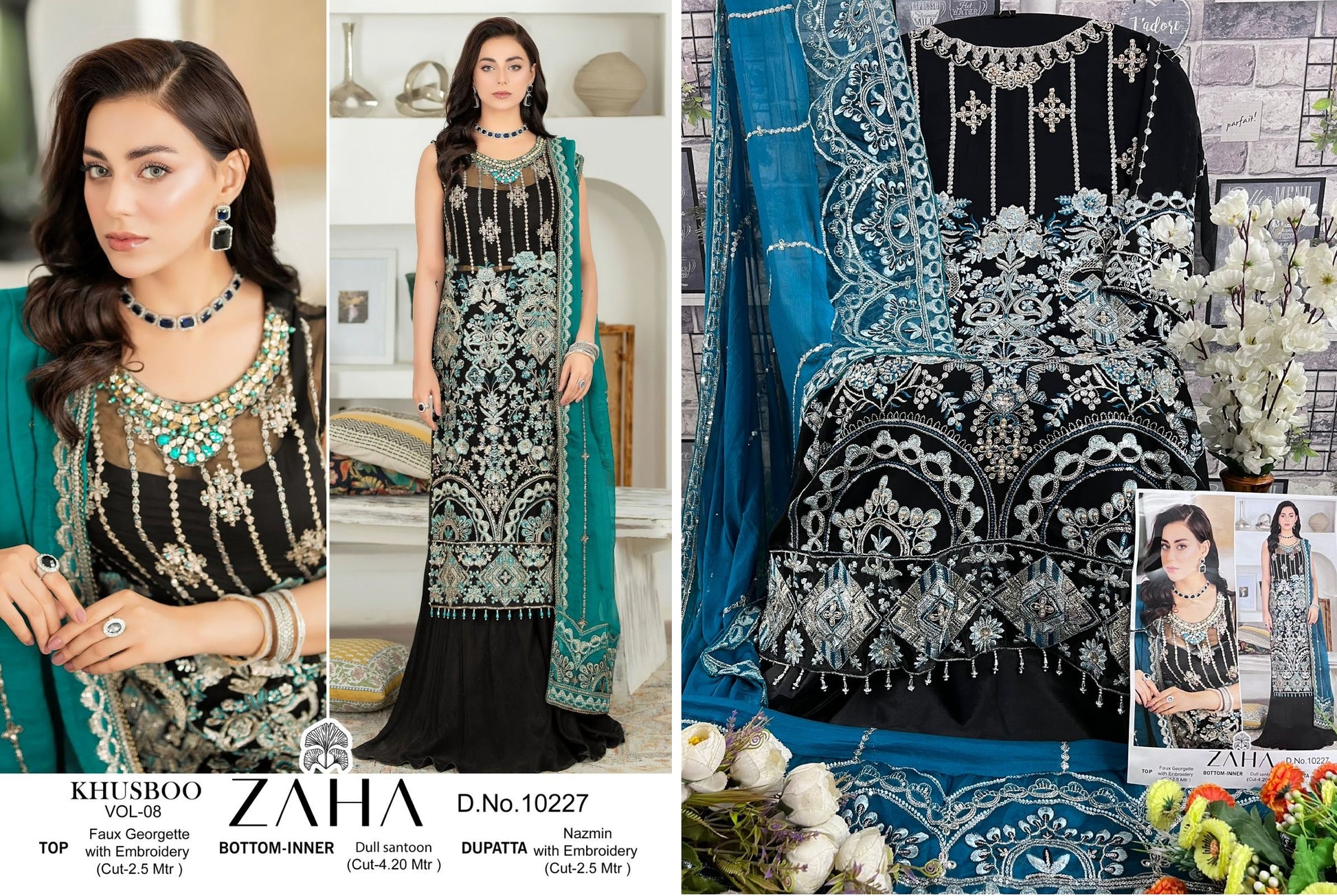 10227 Zaha Pakistani Salwar Suits