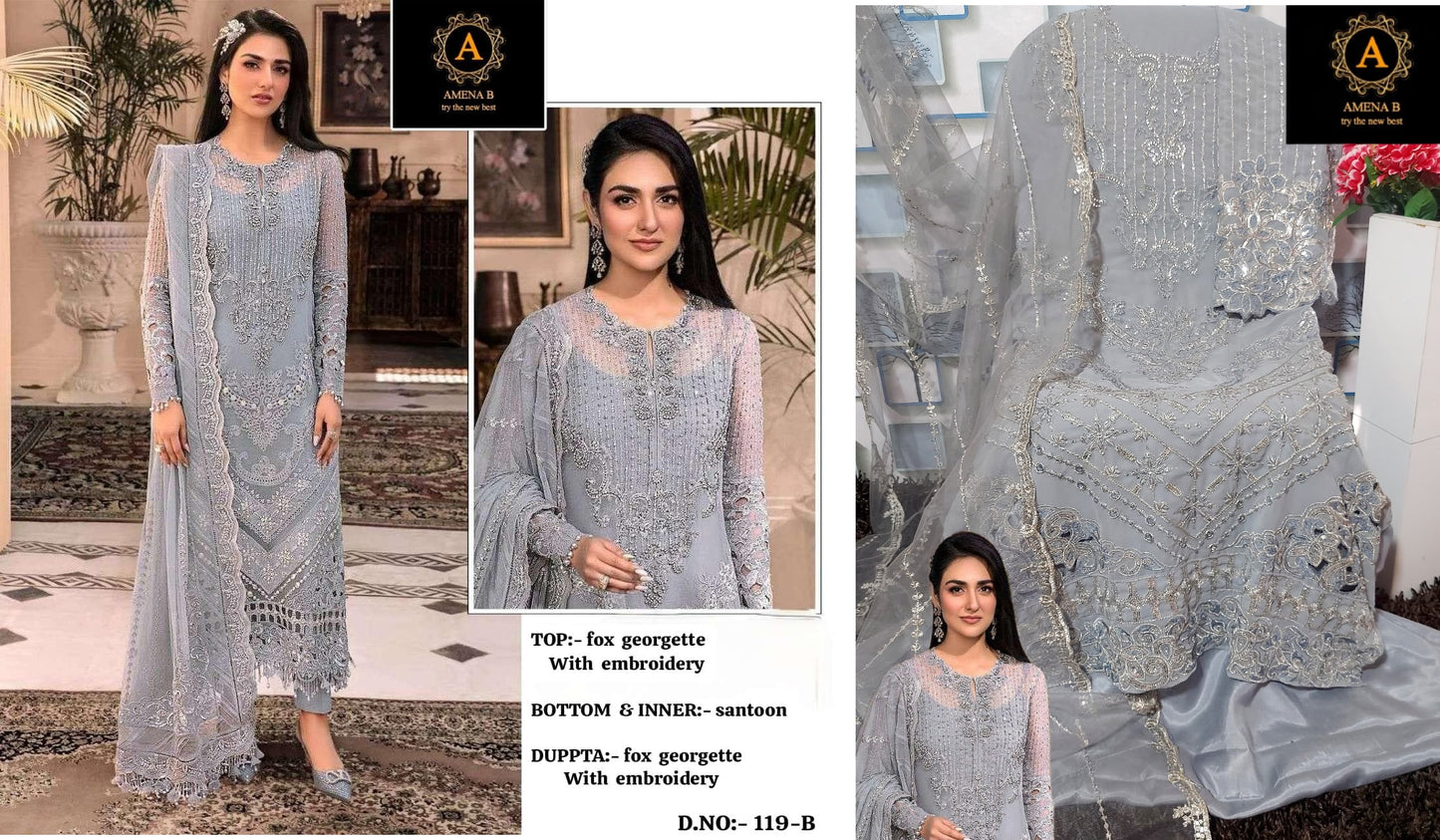 119B Amena B Pakistani Salwar Suits