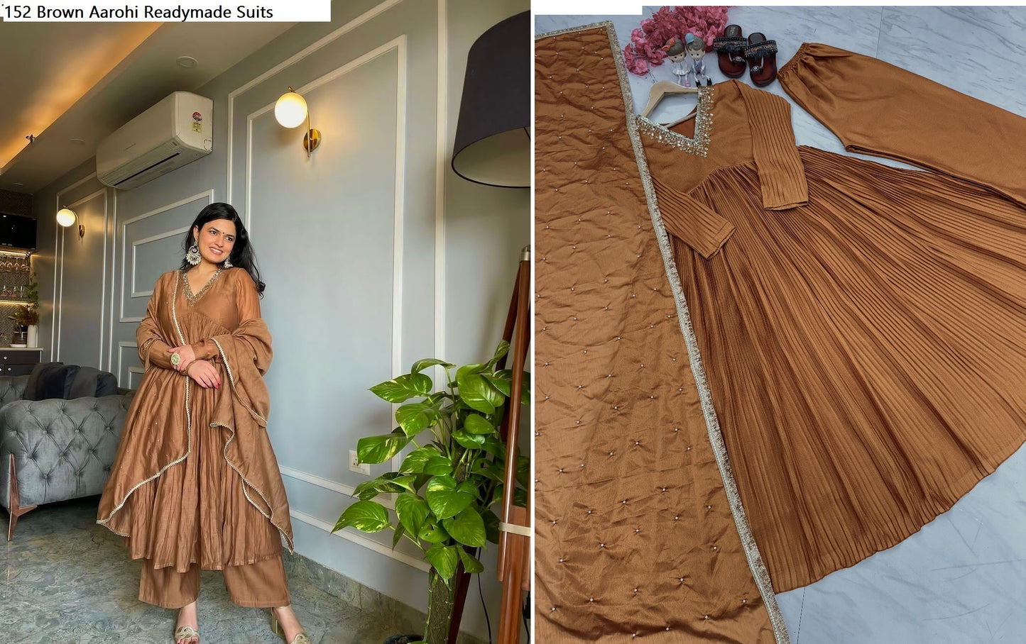 152Brown Aarohi Readymade Suits