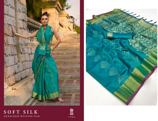 1704 Soft Silk Rajtex Sarees