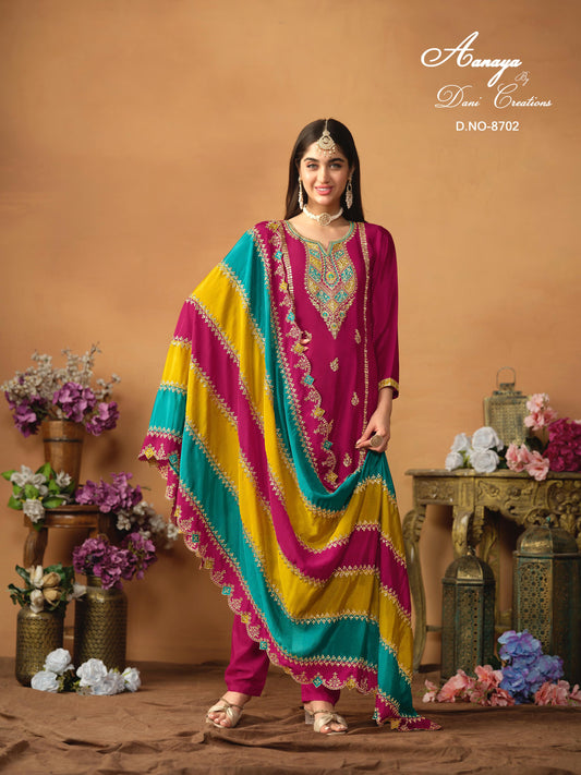 8702 Aanaya Vol 187 Dani Creation Unstitched Suits