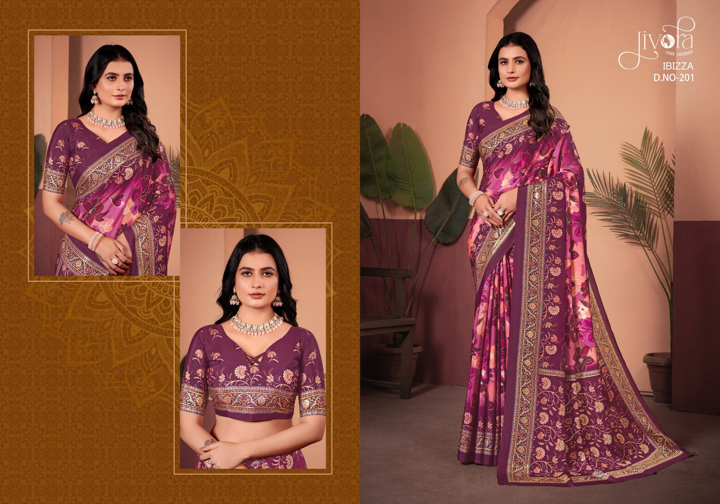 201 Ibizza Jivora Crape Sarees