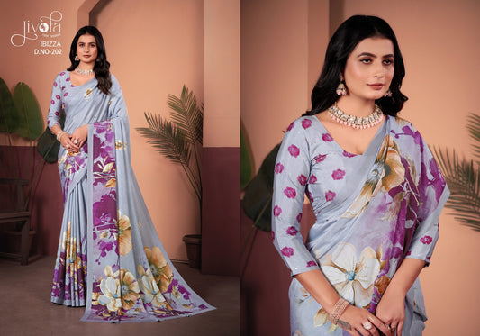 202 Ibizza Jivora Crape Sarees