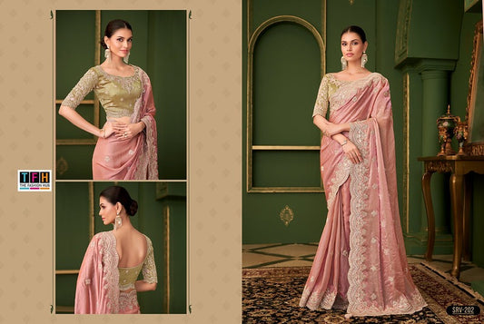 202 Sarvaratna Vol 2 Tfh Satin Georgette Silk Sarees