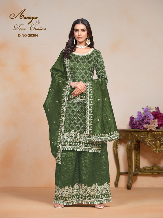 20304 Aanaya Vol 203 Dani Creation Gold Crush Unstitched Suits
