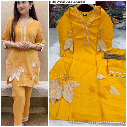 7 Star Orange Qubo Co Ord Set