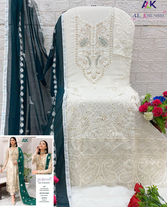 2034 Green Alk Georgette Pakistani Salwar Suits