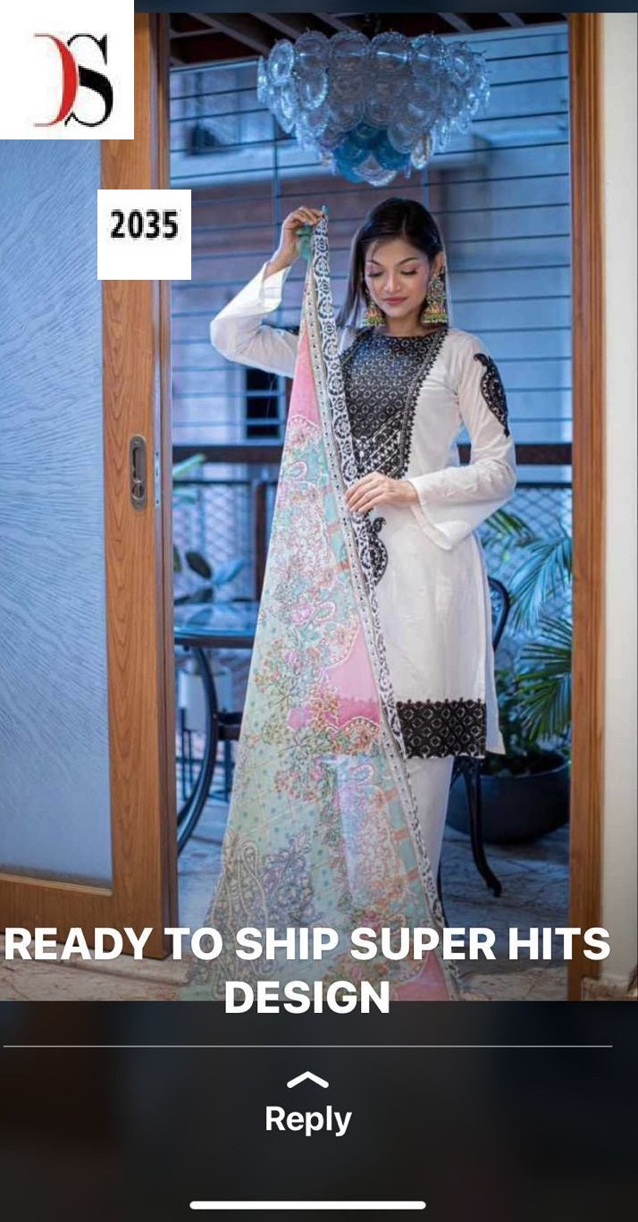2035 Deepsy Embroidery Pakistani Patch Suits