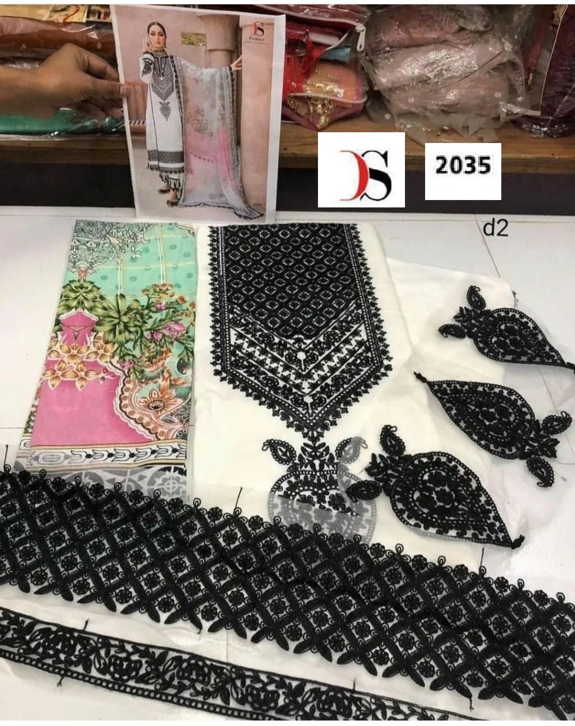 2035 Deepsy Embroidery Pakistani Patch Suits