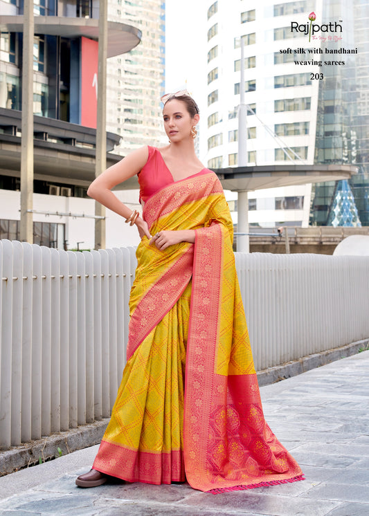 203 Sugandh Silk Rajpath Bandhani Sarees