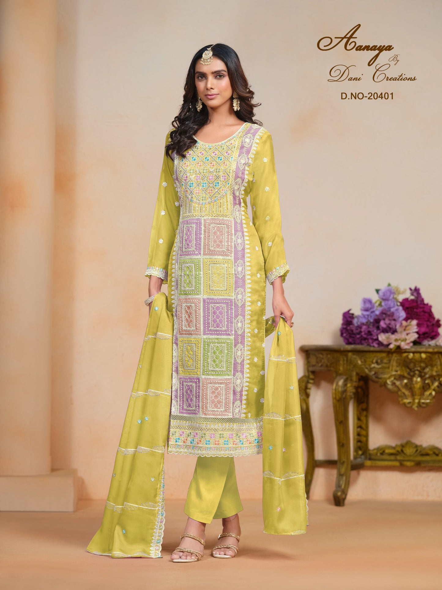 20401 Aanaya Vol 204 Dani Creation Organza Pakistani Salwar Suits