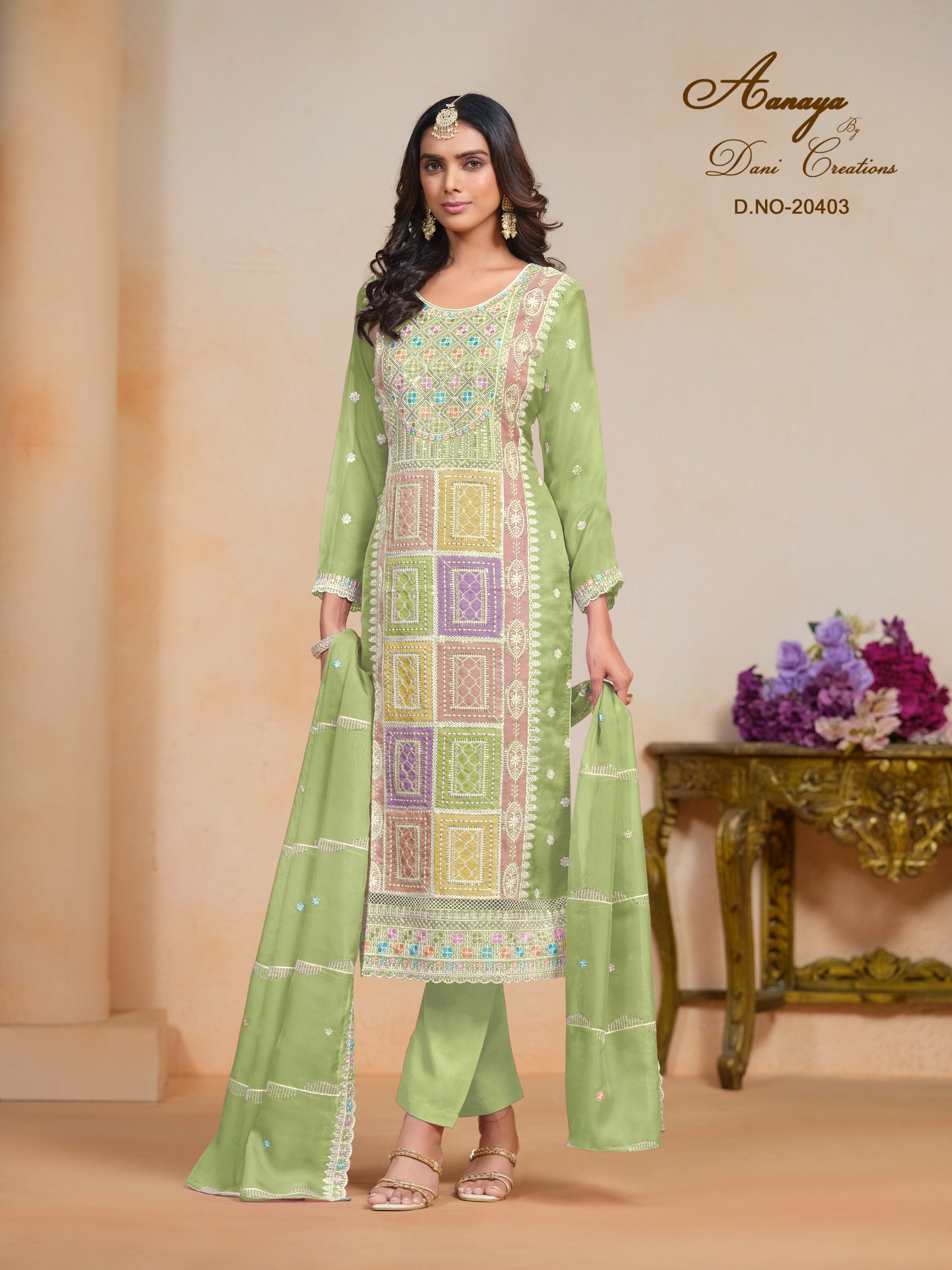 20403 Aanaya Vol 204 Dani Creation Organza Pakistani Salwar Suits