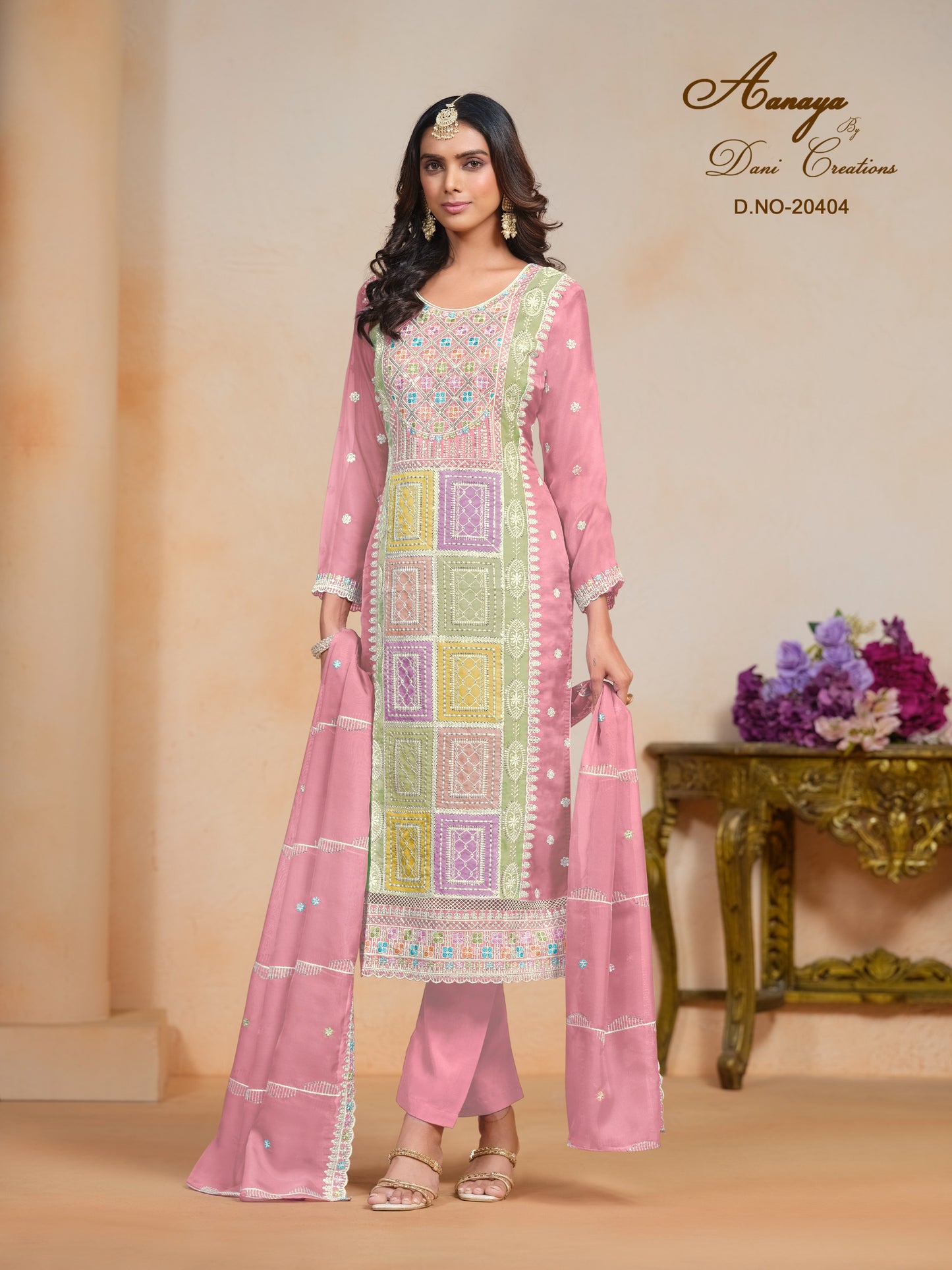 20404 Aanaya Vol 204 Dani Creation Organza Pakistani Salwar Suits