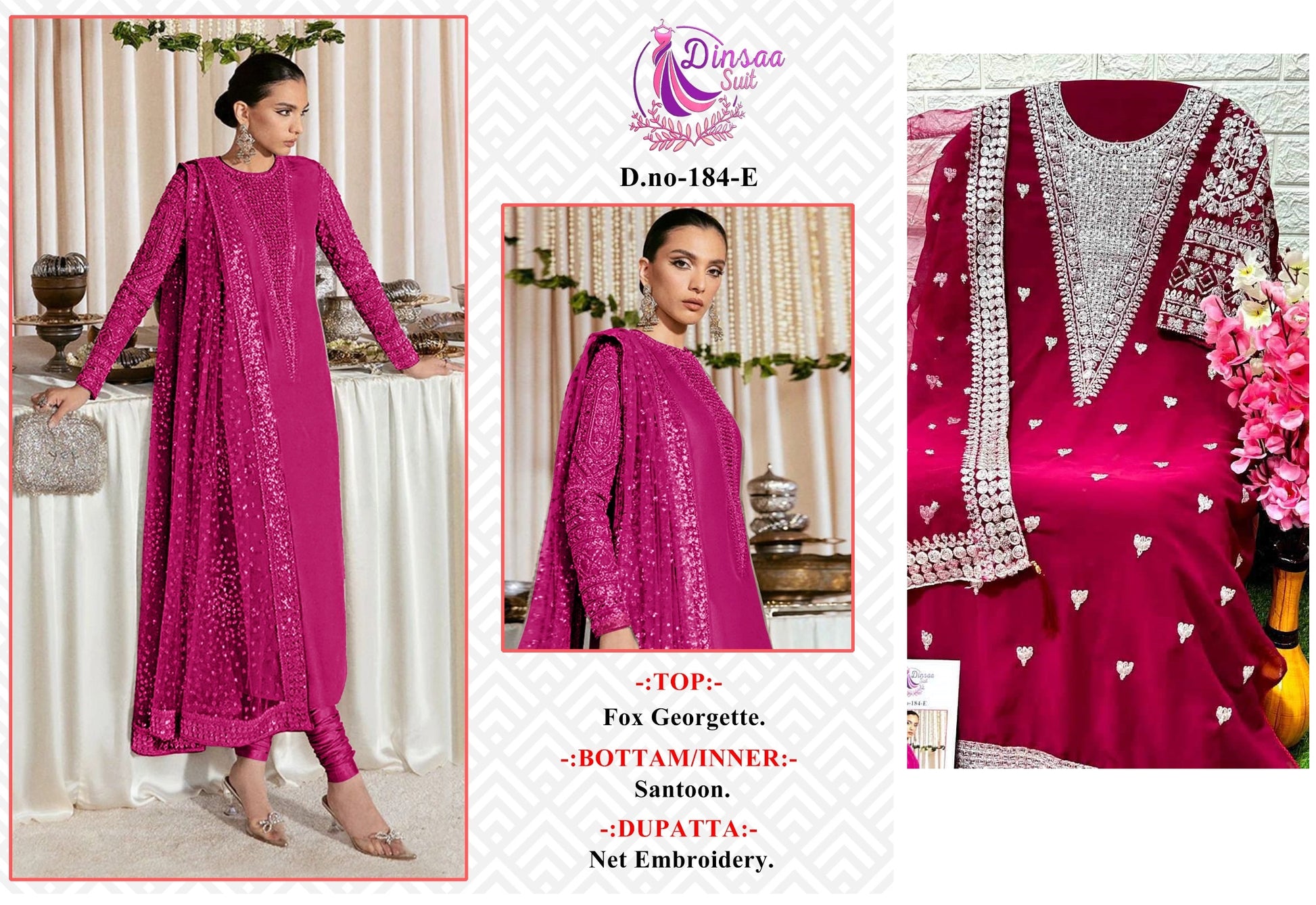 184E Dinsaa Suit Pakistani Salwar Suits