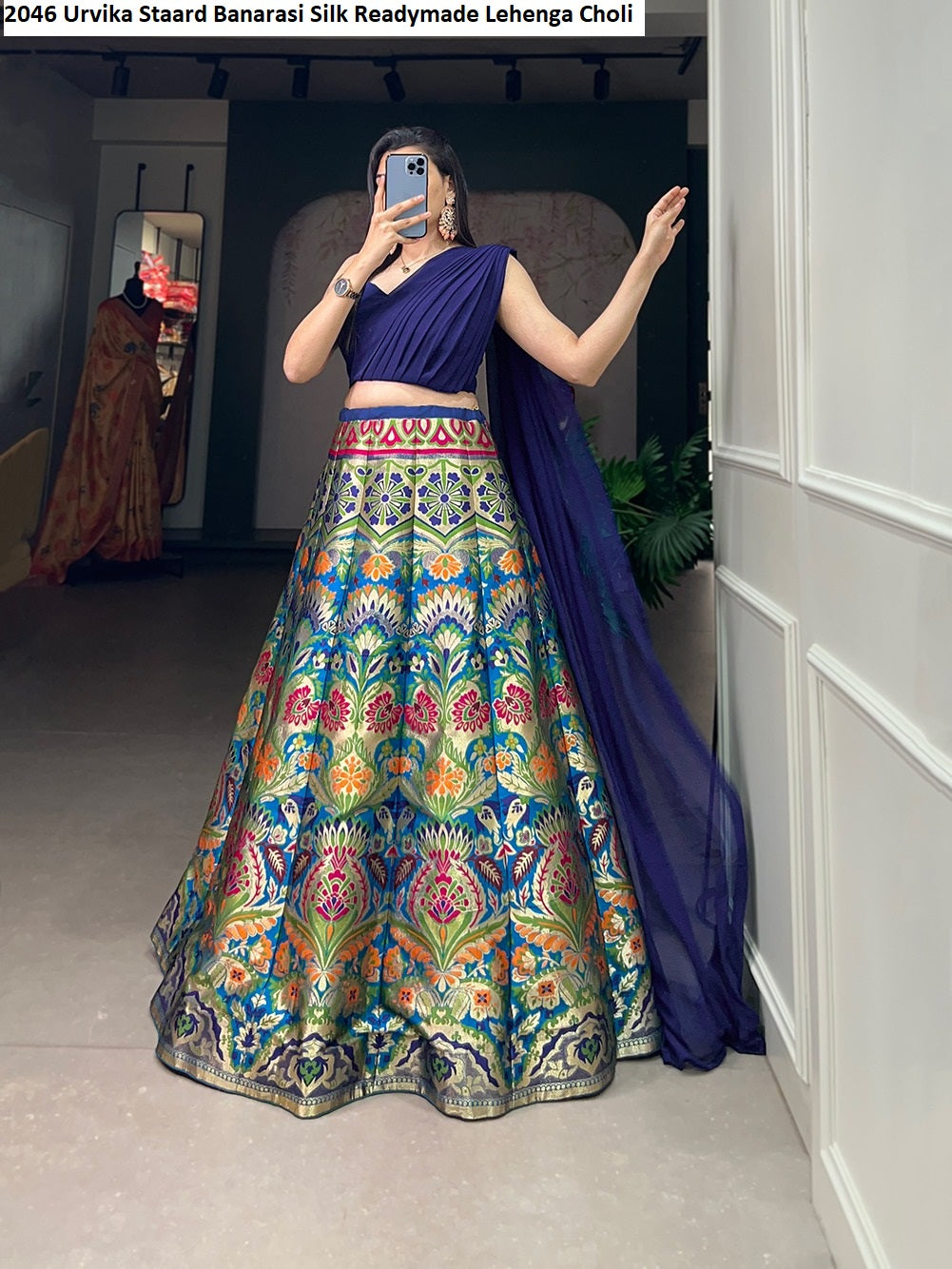 2046 Urvika Staard Banarasi Silk Readymade Lehenga Choli