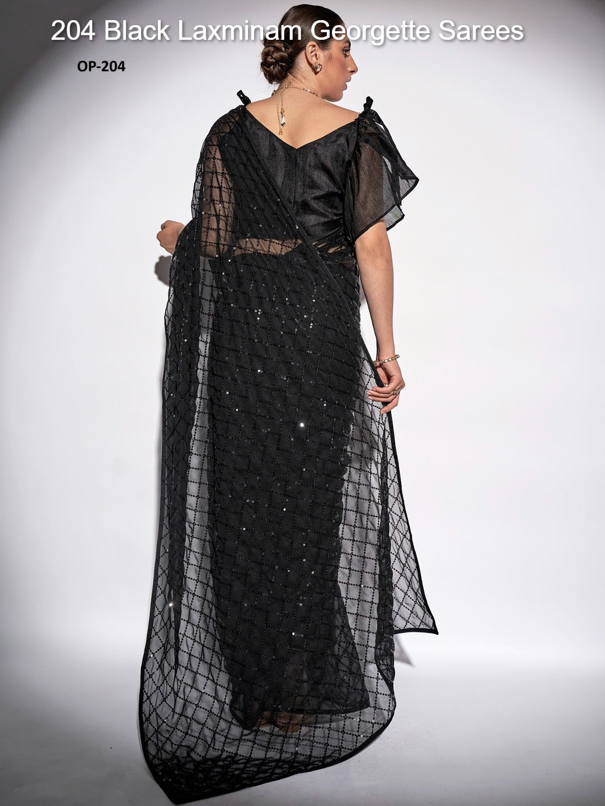 204 Black Laxminam Georgette Sarees