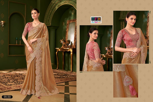 204 Sarvaratna Vol 2 Tfh Satin Chiffon Silk Sarees