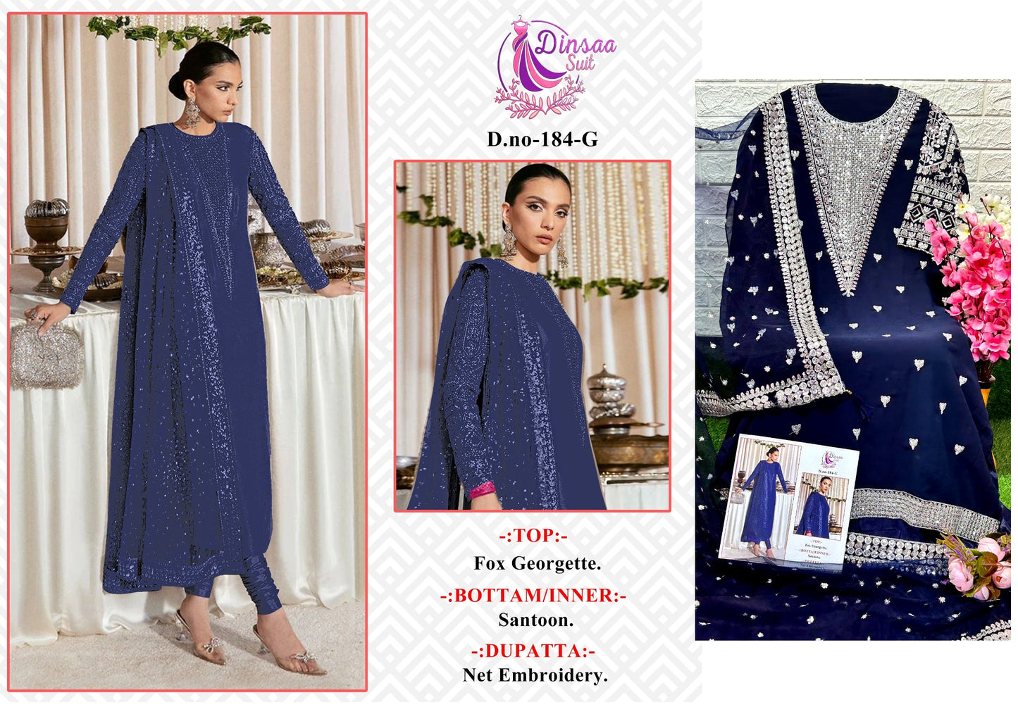 184G Dinsaa Suit Pakistani Salwar Suits