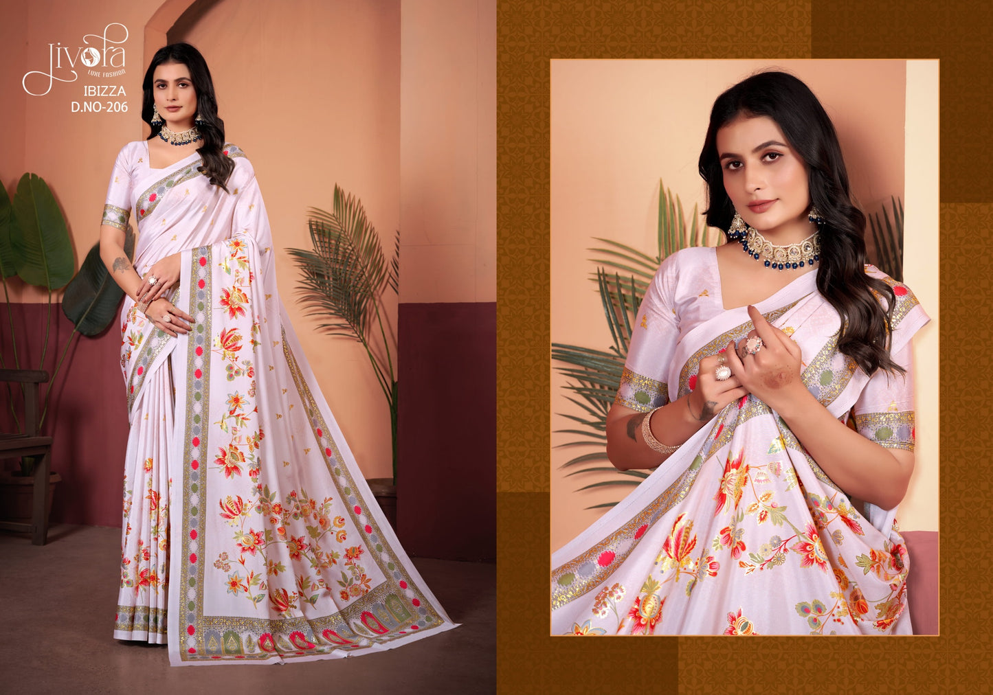 206 Ibizza Jivora Crape Sarees