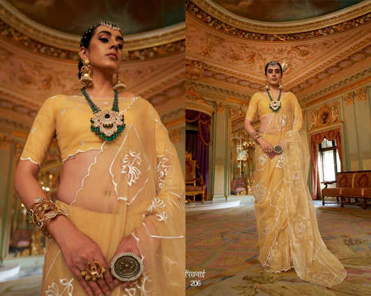 206 Pichhwai Kalakaand Ruby Chiffon Sarees
