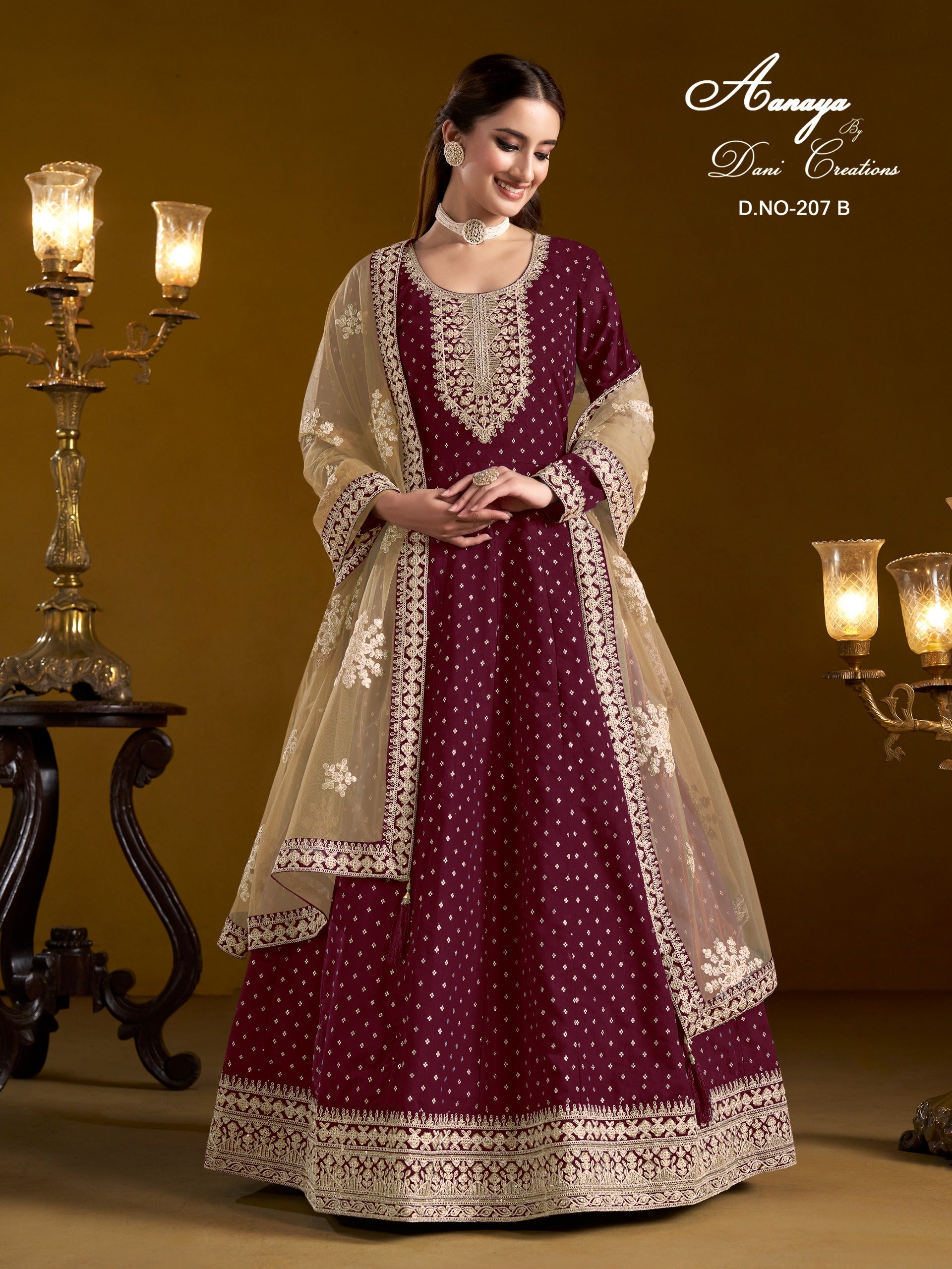 207B Aanaya Vol 207 Dani Creation Chanderi Readymade Suits