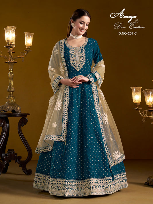 207C Aanaya Vol 207 Dani Creation Chanderi Readymade Suits