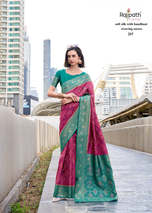 207 Sugandh Silk Rajpath Bandhani Sarees