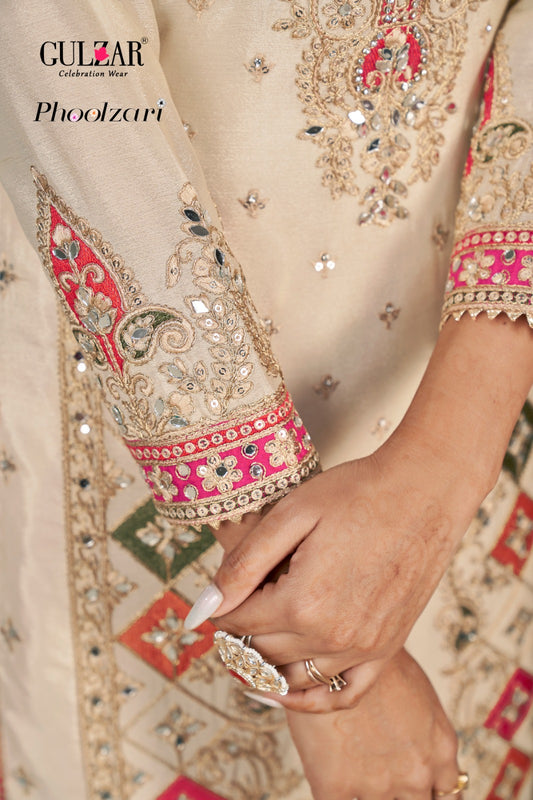 2084 Phoolzari Gulzar Chinnon Readymade Suits