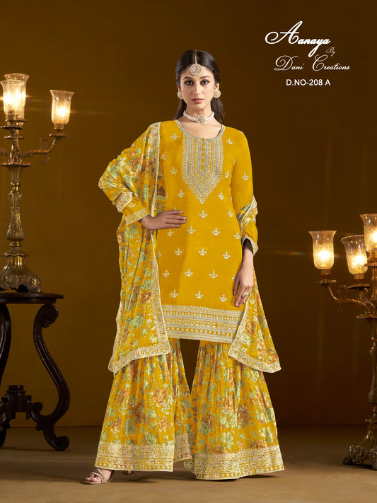 208A Aanaya Vol 208 Dani Creation Chinon Unstitched Suits