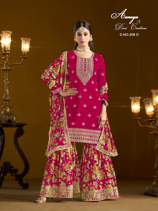 208D Aanaya Vol 208 Dani Creation Chinon Unstitched Suits
