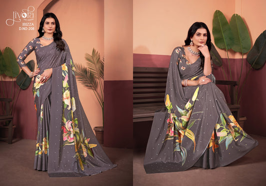 208 Ibizza Jivora Crape Sarees
