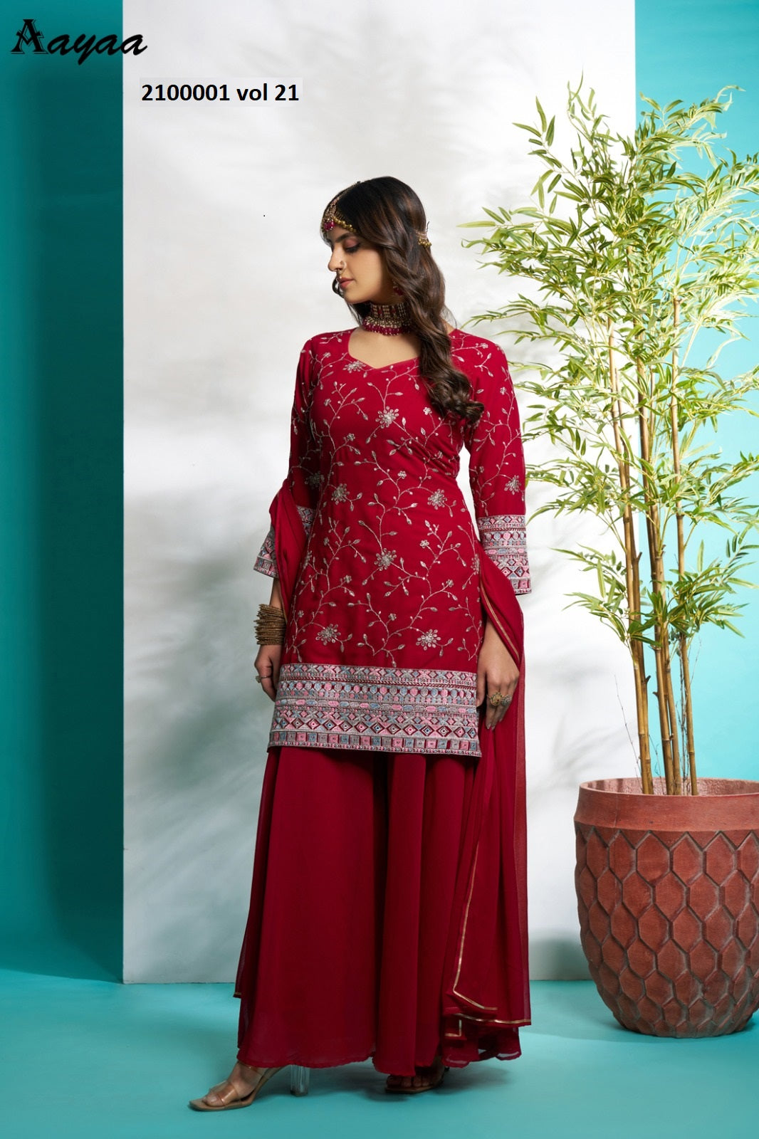 2100001 Vol 21 Aayaa Faux Georgette Readymade Suits
