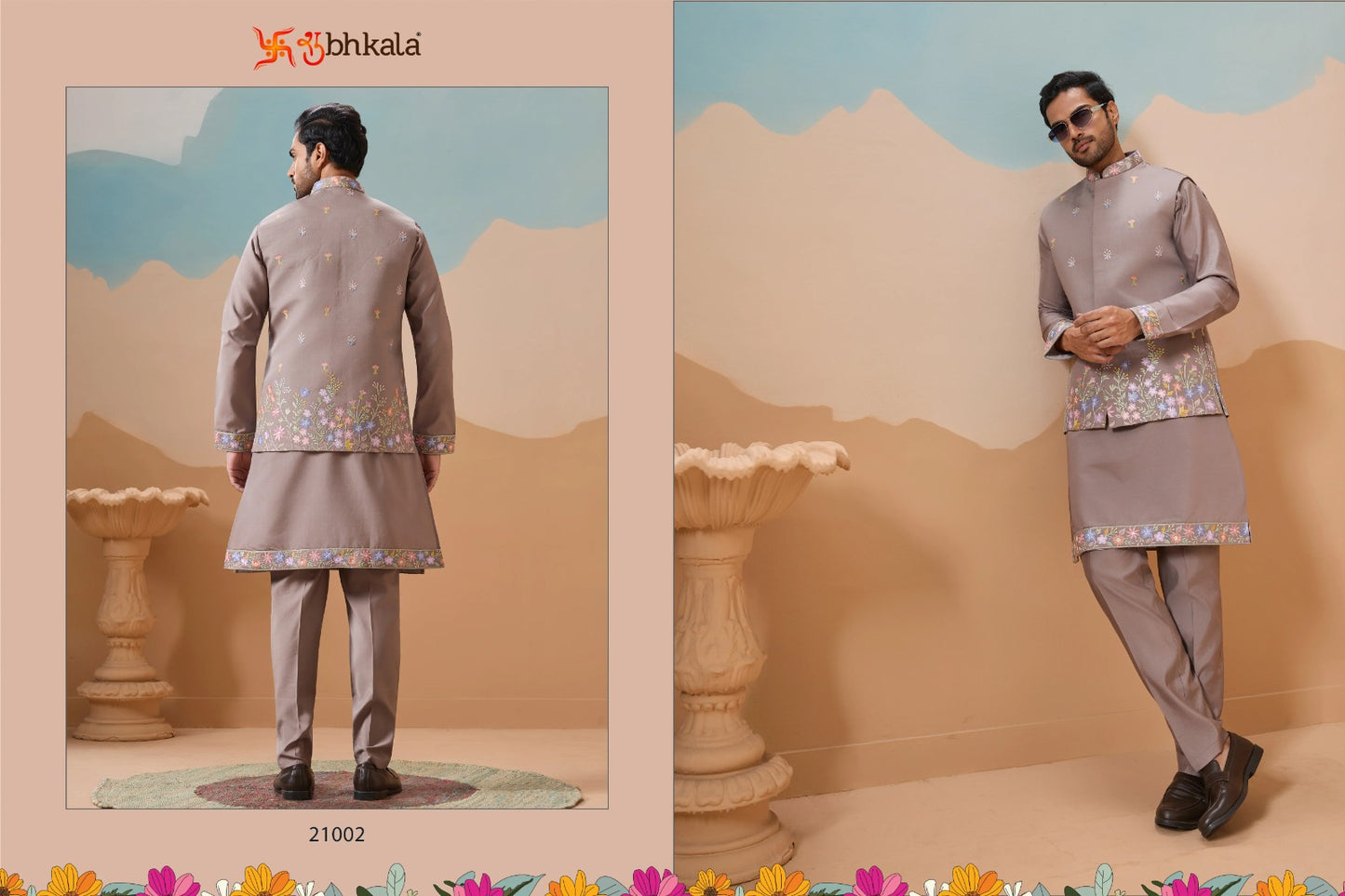 21002 Royal Rivaaj Shubhkala Viscose Silk Mens Kurta Pyjama