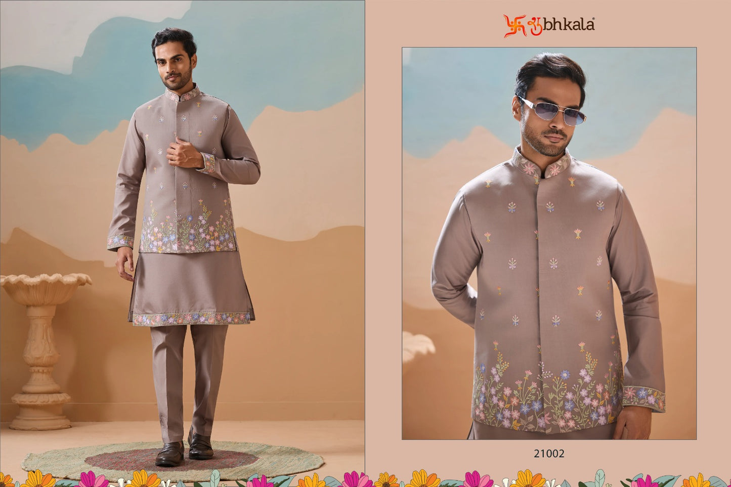 21002 Royal Rivaaj Shubhkala Viscose Silk Mens Kurta Pyjama