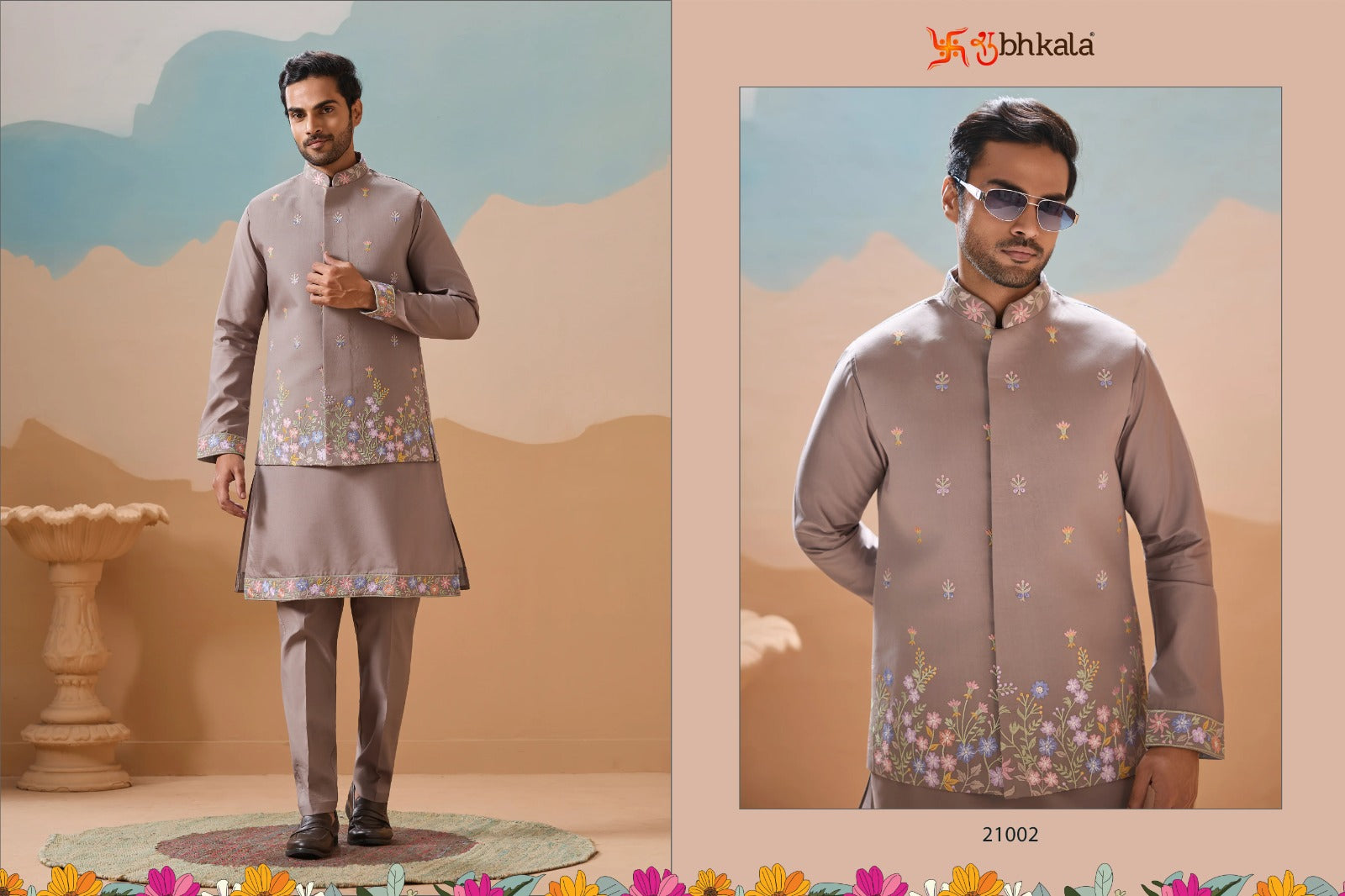 21002 Royal Rivaaj Shubhkala Viscose Silk Mens Kurta Pyjama