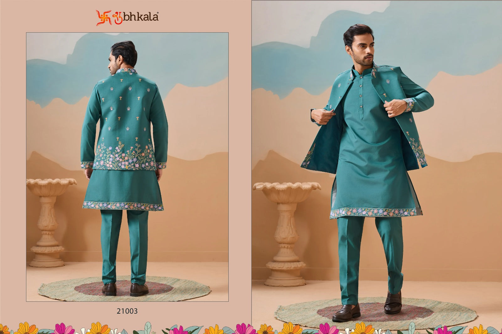 21003 Royal Rivaaj Shubhkala Viscose Silk Mens Kurta Pyjama